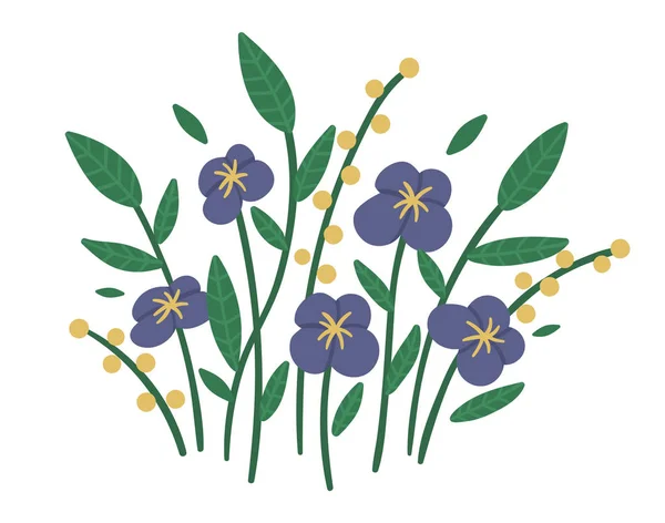 Vector illustration of purple flower arrangements. Garden decora — 스톡 벡터