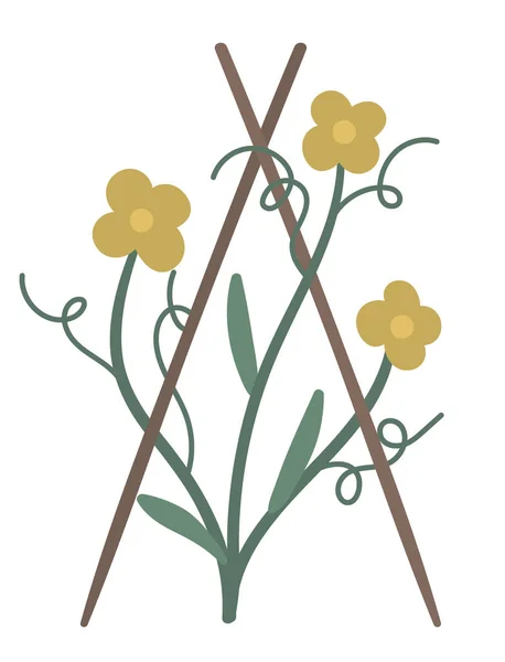 Vector picture of garden yellow flower on stilts. Little plant i — Stock Illustration Vector picture of garden yellow flower on stilts. Little plant i Royalty Free Stock Vectors