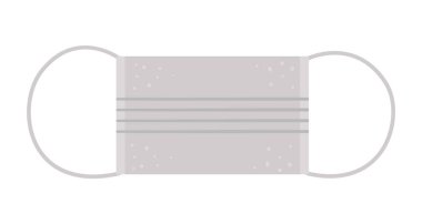 Vektör düz tıp maskesi ikonu. Tıbbi ekipman resmi beyaz arka planda izole edilmiş. Sağlık, araştırma ve laboratuvar konsepti. Sağlık kontrolü ya da tedavi videosu ar