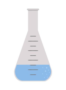 Düz matara ikonu. Tıbbi resim beyaz arkaplanda izole edilmiş. Sağlık, araştırma ve laboratuvar konsepti. Sağlık kontrolü ya da tedavi videosu ar