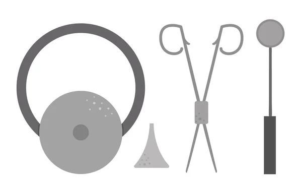 Set Von Vektor Flachen Medizinischen Symbolen Hno Behandlung Sammlung Medizin — Stockvektor