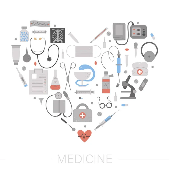 Cadre Vectoriel Avec Équipement Médical Outils Éléments Médecine Conception Bannière — Image vectorielle