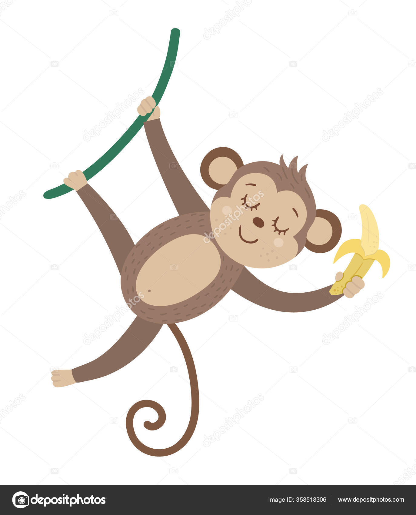 Vetores de Macaco De Desenho Animado Fofo Pendurado Em Uma Ilustração  Infantil Vetorial Liana e mais imagens de Clip Art - iStock