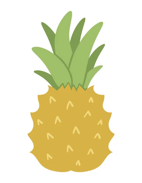 Wektor Tropikalnych Ananasów Sztuki Klipu Owocowego Ilustracja Liści Dżungli Ręcznie — Wektor stockowy