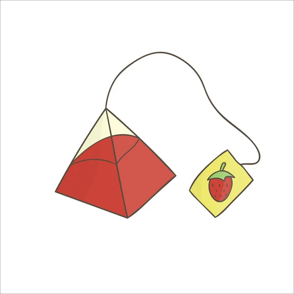 Ícone Linha Saquinho Chá Triangular Ilustração Vetor Saco Chá Preto — Vetor de Stock