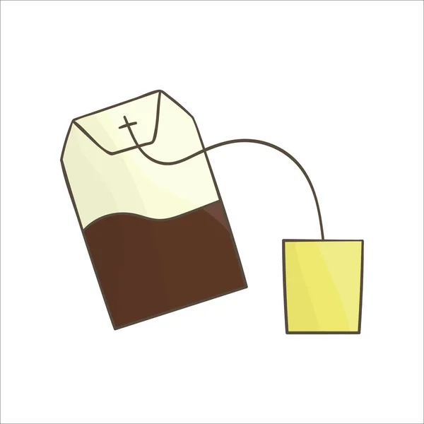 Значок Линии Чайного Пакетика Черно Белая Векторная Иллюстрация Пакетика Чая — стоковый вектор