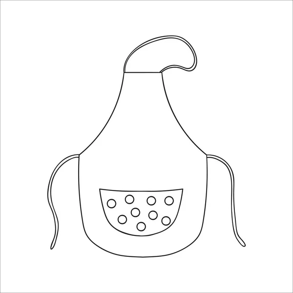 Delantal Vectorial Blanco Negro Icono Ropa Protectora Cocina Aislado Sobre — Archivo Imágenes Vectoriales