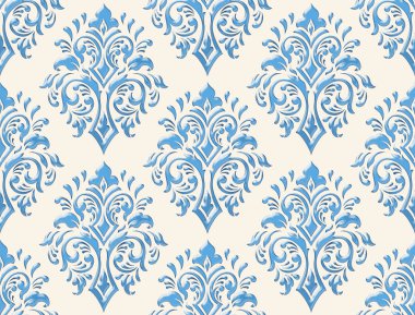 Damask pürüzsüz kabartma kalıbı. Klasik klasik Şam Şam Şam Süsü. Duvar kağıtları, tekstil ve ambalaj için kraliyet Victoria dönemi kusursuz dokusu. Klasik, zarif, çiçekli barok şablonu.