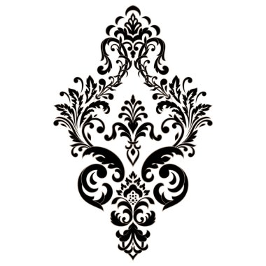 Vektör damaske elementi. İzole edilmiş, merkezi iltihaplanma. Klasik lüks eski moda İspanyol süsü, duvar kağıtları, tekstil, ambalaj....