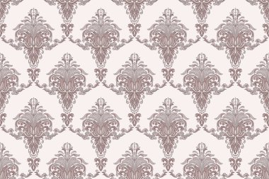 Vektör damask Dikişsiz desen arka plan. Klasik lüks eski moda damask süsleme, duvar kağıtları, tekstil, sarma için Kraliyet Viktorya Dikişsiz doku. Nefis çiçek Barok şablonu