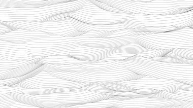 Trendy ultra thin striped backdrop with wave distortion lines. Abstract noise landscape. Procedural ripple background