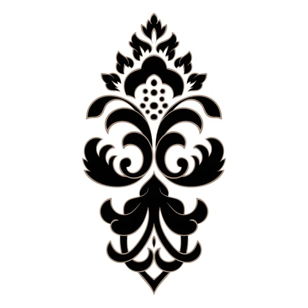 ベクトル ダマスク エレメント 孤立したダマスク中央のイラスト 古典的な豪華な昔ながらのダマスク装飾 ラッピングのための王室の勝利のテクスチャ — ストックベクタ