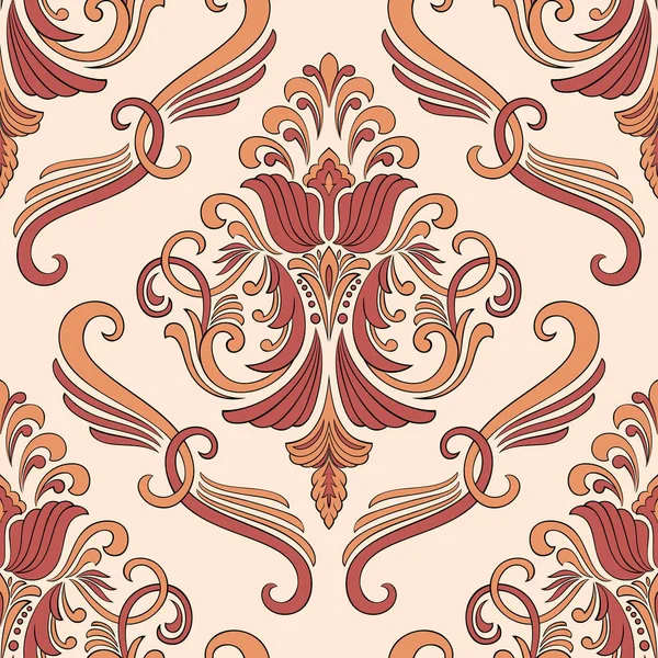 Damas Élément Motif Sans Couture Décoration Damassée Classique Luxe Vectorielle — Image vectorielle