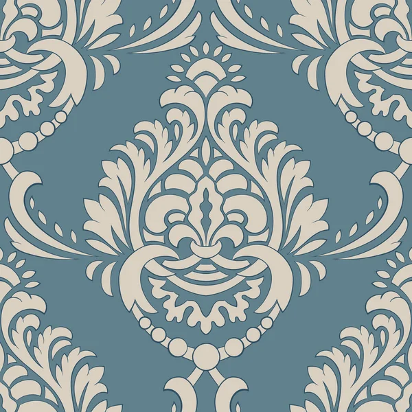 Damas Élément Motif Sans Couture Décoration Damassée Classique Luxe Vectorielle — Image vectorielle