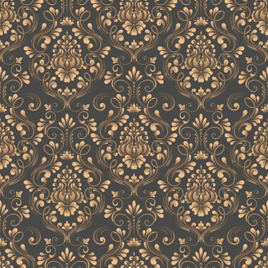 Vektör damaskesiz şablon arkaplanı. Duvar kağıtları, arkaplanlar ve sayfa doldurma için zarif lüks dokusu