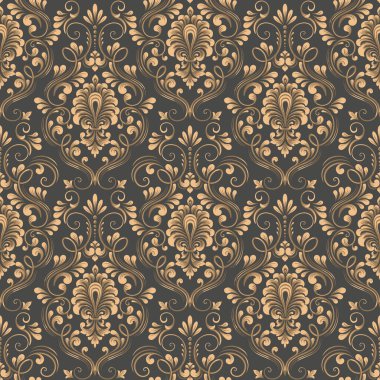 Vektör damaskesiz şablon arkaplanı. Duvar kağıtları, arkaplanlar ve sayfa doldurma için zarif lüks dokusu