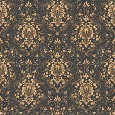 Vektör damaskesiz şablon arkaplanı. Duvar kağıtları, arkaplanlar ve sayfa doldurma için zarif lüks dokusu