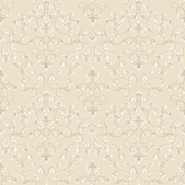 Vektör damask Dikişsiz desen arka plan. Klasik lüks eski moda damask süsleme, duvar kağıtları, tekstil, sarma için Kraliyet Viktorya Dikişsiz doku. Nefis çiçek Barok şablonu
