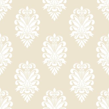 Vektör damask Dikişsiz desen arka plan. Klasik lüks eski moda damask süsleme, duvar kağıtları, tekstil, sarma için Kraliyet Viktorya Dikişsiz doku. Nefis çiçek Barok şablonu