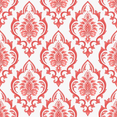Vektör damask Dikişsiz desen arka plan. Klasik lüks eski moda damask süsleme, duvar kağıtları, tekstil, sarma için Kraliyet Viktorya Dikişsiz doku. Nefis çiçek Barok şablonu