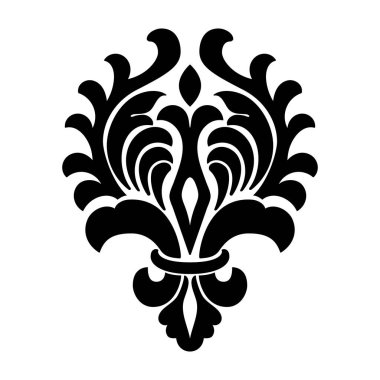 Vektör damaske elementi. İzole edilmiş, merkezi iltihaplanma. Klasik lüks eski moda İspanyol süsü, duvar kağıtları, tekstil, ambalaj....