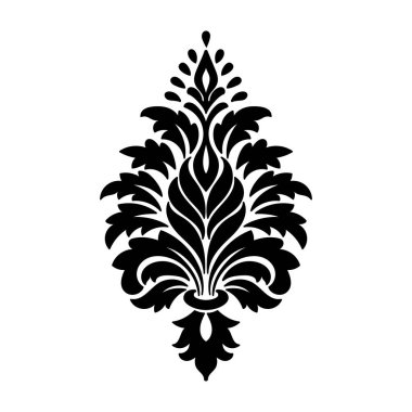 Vektör damaske elementi. İzole edilmiş, merkezi iltihaplanma. Klasik lüks eski moda İspanyol süsü, duvar kağıtları, tekstil, ambalaj....