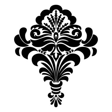 Vektör damaske elementi. İzole edilmiş, merkezi iltihaplanma. Klasik lüks eski moda İspanyol süsü, duvar kağıtları, tekstil, ambalaj....