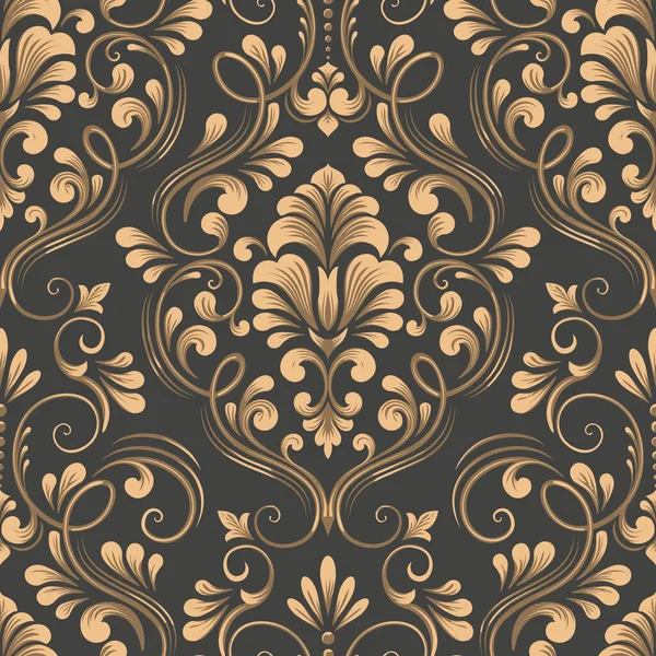 Vector Damask Seamless Pattern Element Elegant Luxury Texture Wallpapers Backgrounds — Stock Vector