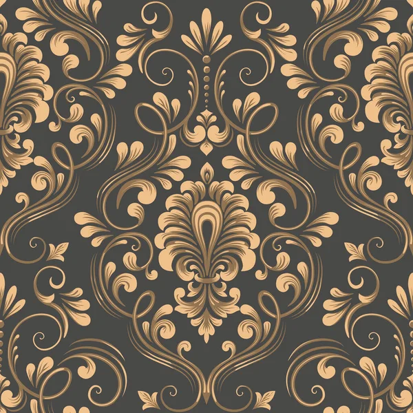 Vector Damask Seamless Pattern Element Elegant Luxury Texture Wallpapers Backgrounds — Stock Vector