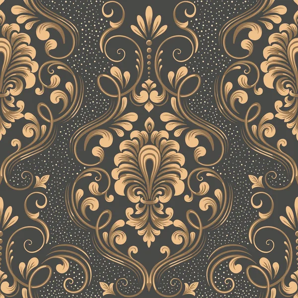 Vector Damasco Elemento Patrón Sin Costura Textura Lujo Elegante Para — Archivo Imágenes Vectoriales