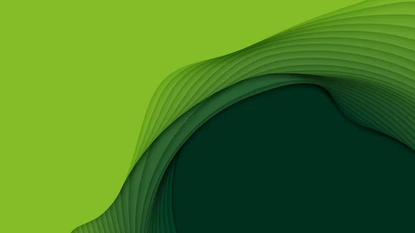 Fondo Abstracto Vectorial Con Formas Corte Papel Arte Talla Verde — Vector de stock