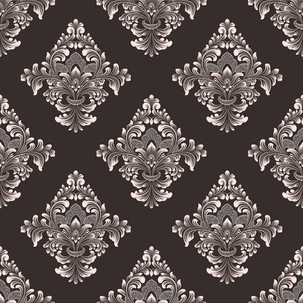 Vector Damassé Fond Motif Sans Couture Ornement Damassé Classique Luxe — Image vectorielle