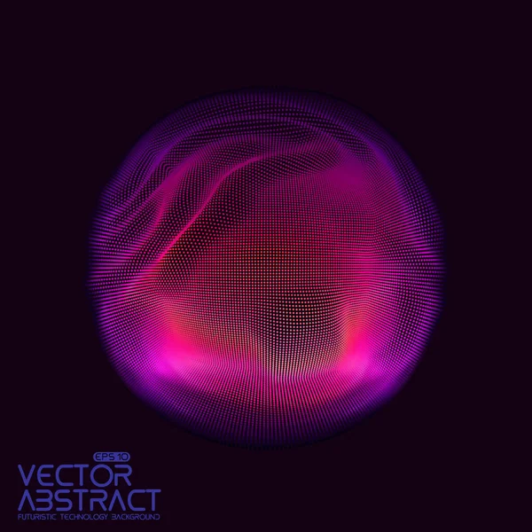 Vektorová Abstraktní Sféra Částic Bodové Pole Futuristická Vektorová Ilustrace Technologie — Stockový vektor