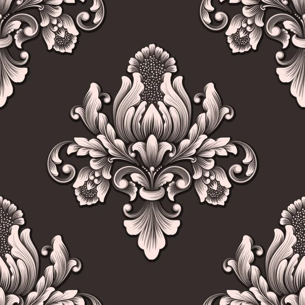 Vector Damask Seamless Pattern Element Classical Luxury Old Fashioned Damask — Stock Vector