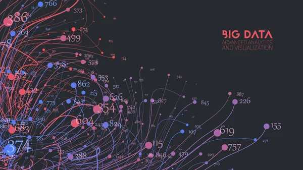 Wektor Abstrakcyjny Kolorowe Big Data Informacji Wątków Wizualizacji Sieć Społecznościowa — Wektor stockowy