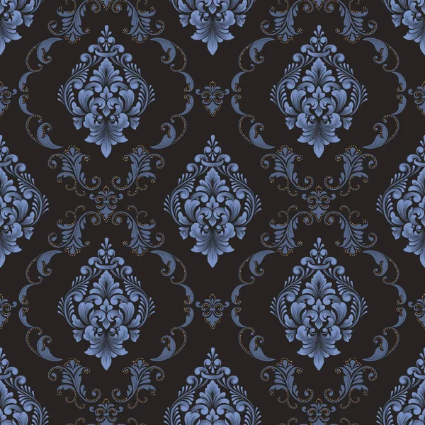 Vector Damassé Fond Motif Sans Couture Ornement Damassé Classique Luxe — Image vectorielle