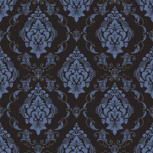 Vector Damassé Fond Motif Sans Couture Ornement Damassé Classique Luxe — Image vectorielle