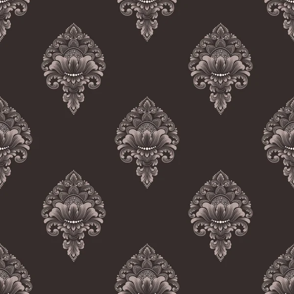 Vector Damassé Fond Motif Sans Couture Ornement Damassé Classique Luxe — Image vectorielle