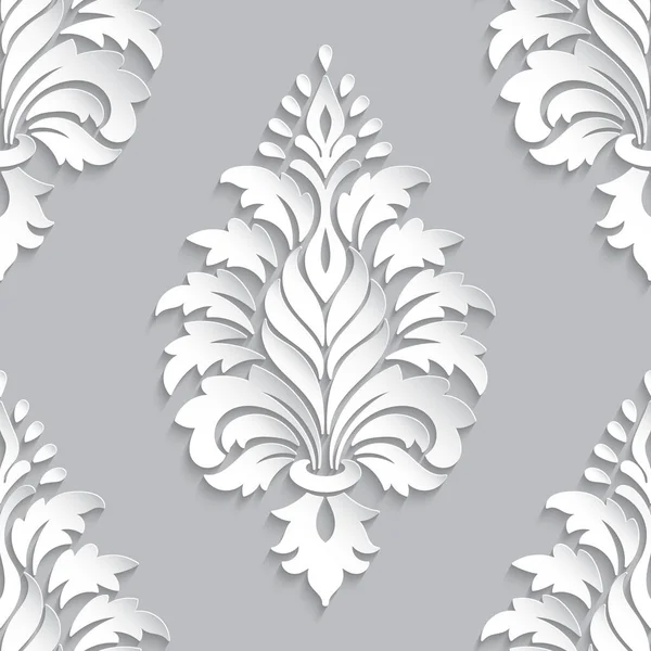 Wektor Damask Bezszwowy Element Wzorca Klasyczny Luksus Staromodny Ozdoba Damask — Wektor stockowy