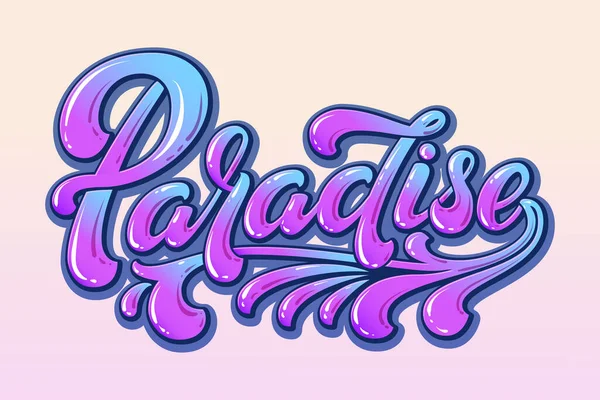 Χειροποίητα Πολύχρωμα Γράμματα Paradise Εικονογράφηση Διανυσματικού Μελανιού Τυπογραφική Αφίσα Πολύχρωμο — Διανυσματικό Αρχείο
