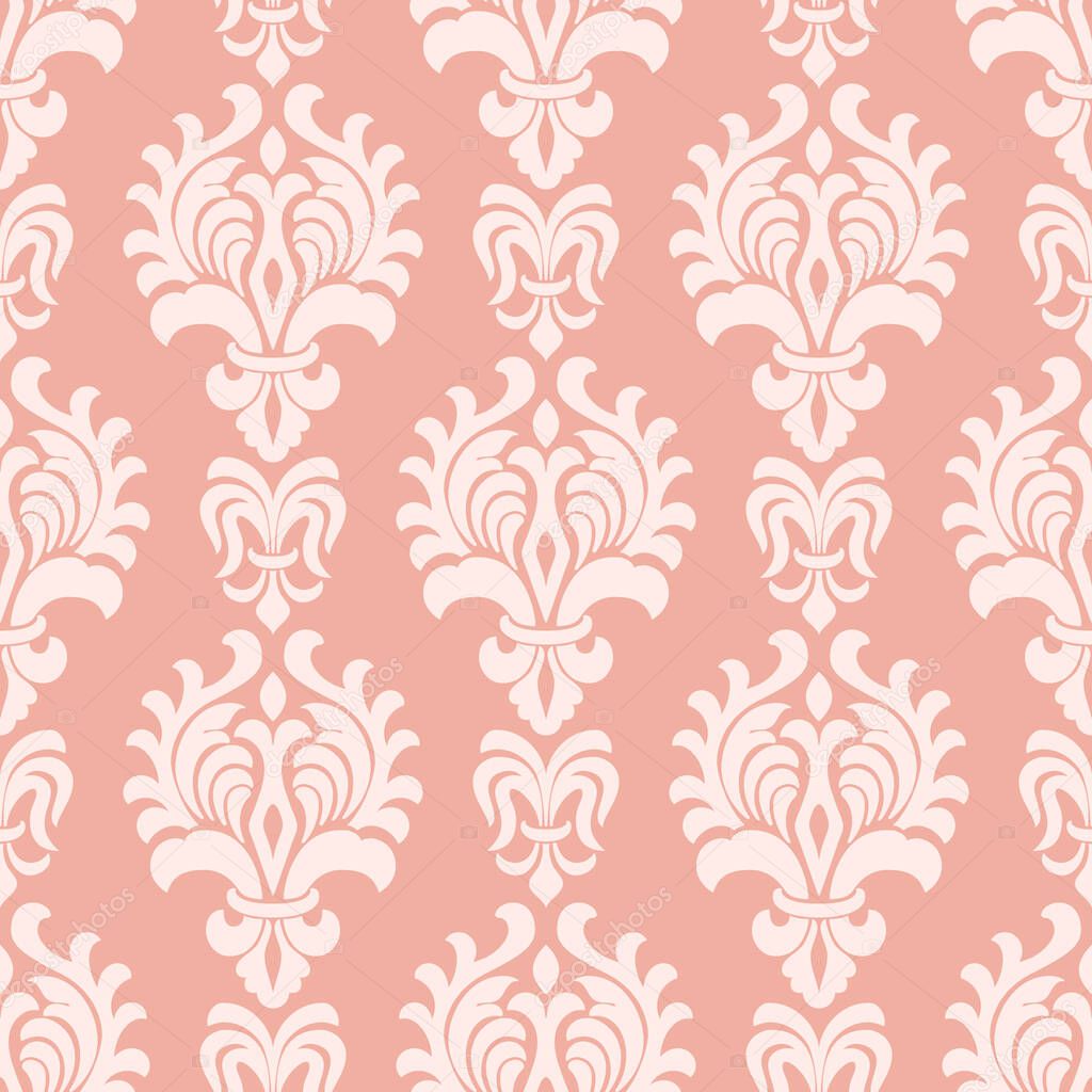 Vector damask seamless pattern background. Classical luxury old fashioned damask ornament, royal victorian seamless texture for wallpapers, textile, wrapping. Exquisite floral baroque template