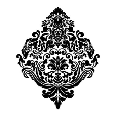 Vektör damaske elementi. İzole edilmiş, merkezi iltihaplanma. Klasik lüks eski moda İspanyol süsü, duvar kağıtları, tekstil, ambalaj....