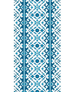 Ukrayna folklorik desensiz süslemesinin vektör çizimi. Etnik süs. Sınır elemanı. Geleneksel Ukraynalı, Belarus halk sanatı işlemeli desen - Vyshyvanka.