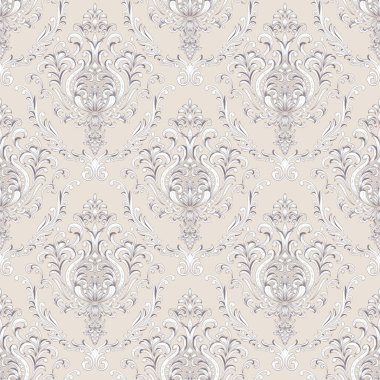 Vektör damask Dikişsiz desen arka plan. Klasik lüks eski moda damask süsleme, duvar kağıtları, tekstil, sarma için Kraliyet Viktorya Dikişsiz doku. Nefis çiçek Barok şablonu