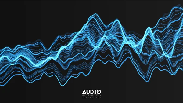 Vektor Eko Ljud Våg Från Spektrum Abstrakt Musik Vågor Svängningsdiagram — Stock vektor