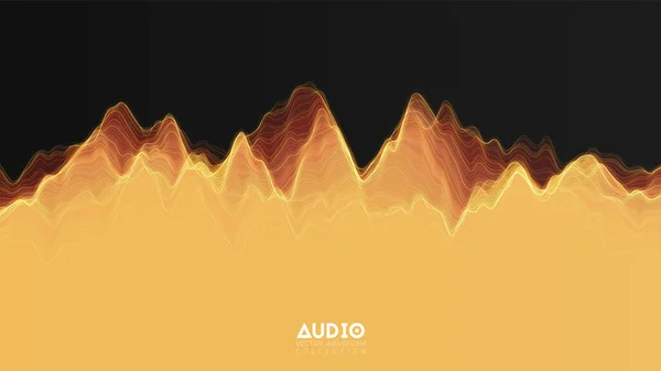 Vector Eco Onda Audio Del Espectro Gráfico Oscilación Ondas Musicales — Vector de stock