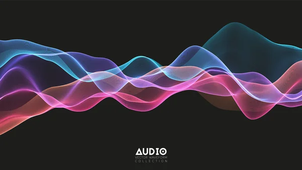 Vector Eco Onda Audio Del Espectro Gráfico Oscilación Ondas Musicales — Vector de stock