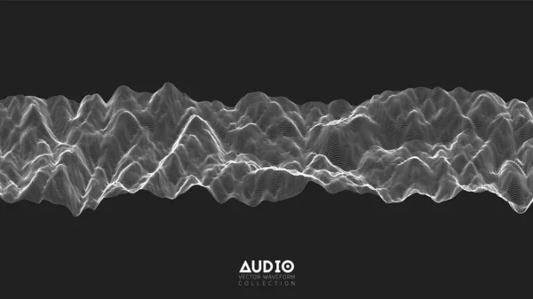 Vector Eco Onda Audio Del Espectro Gráfico Oscilación Ondas Musicales — Vector de stock