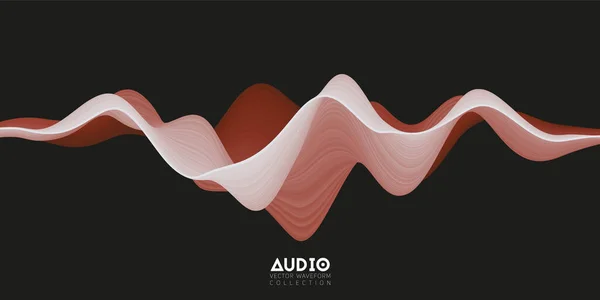Vector Onda Audio Superficie Sólida Espectro Oscilación Ondas Musicales Abstractas — Vector de stock