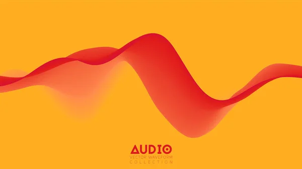 矢量3D固体表面音频波形来自 音乐波振荡谱 未来主义声波可视化 五彩缤纷的冲动模式合成音乐技术样本 — 图库矢量图片